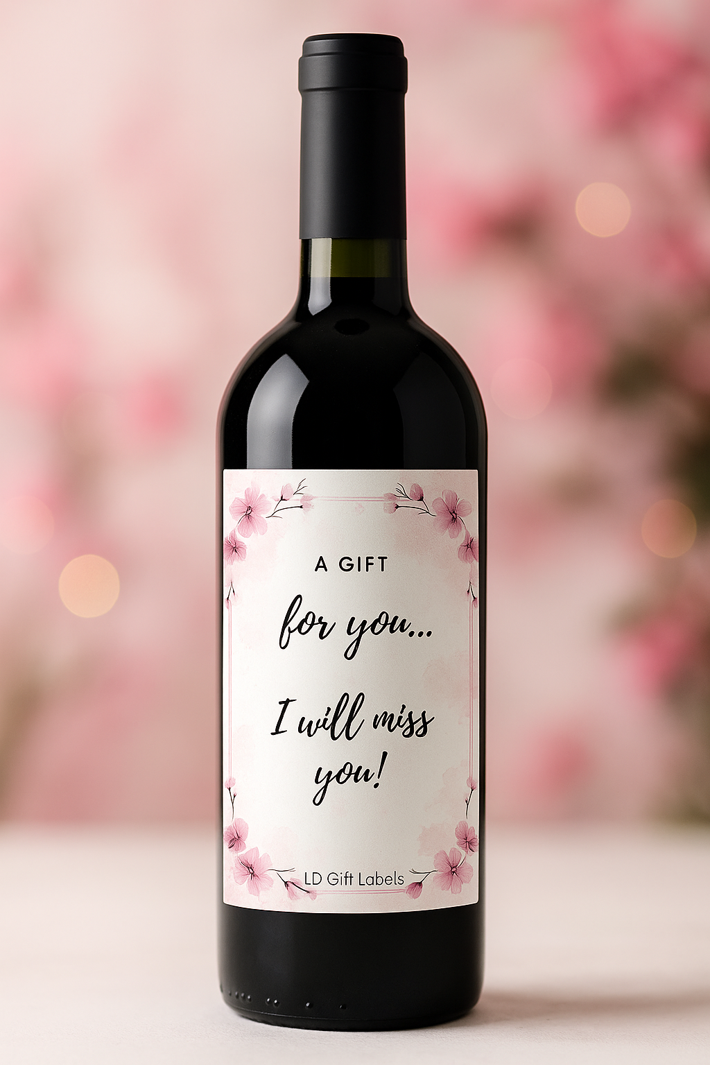 A Gift for You... I Will Miss You! Wijnlabel 🌸✨