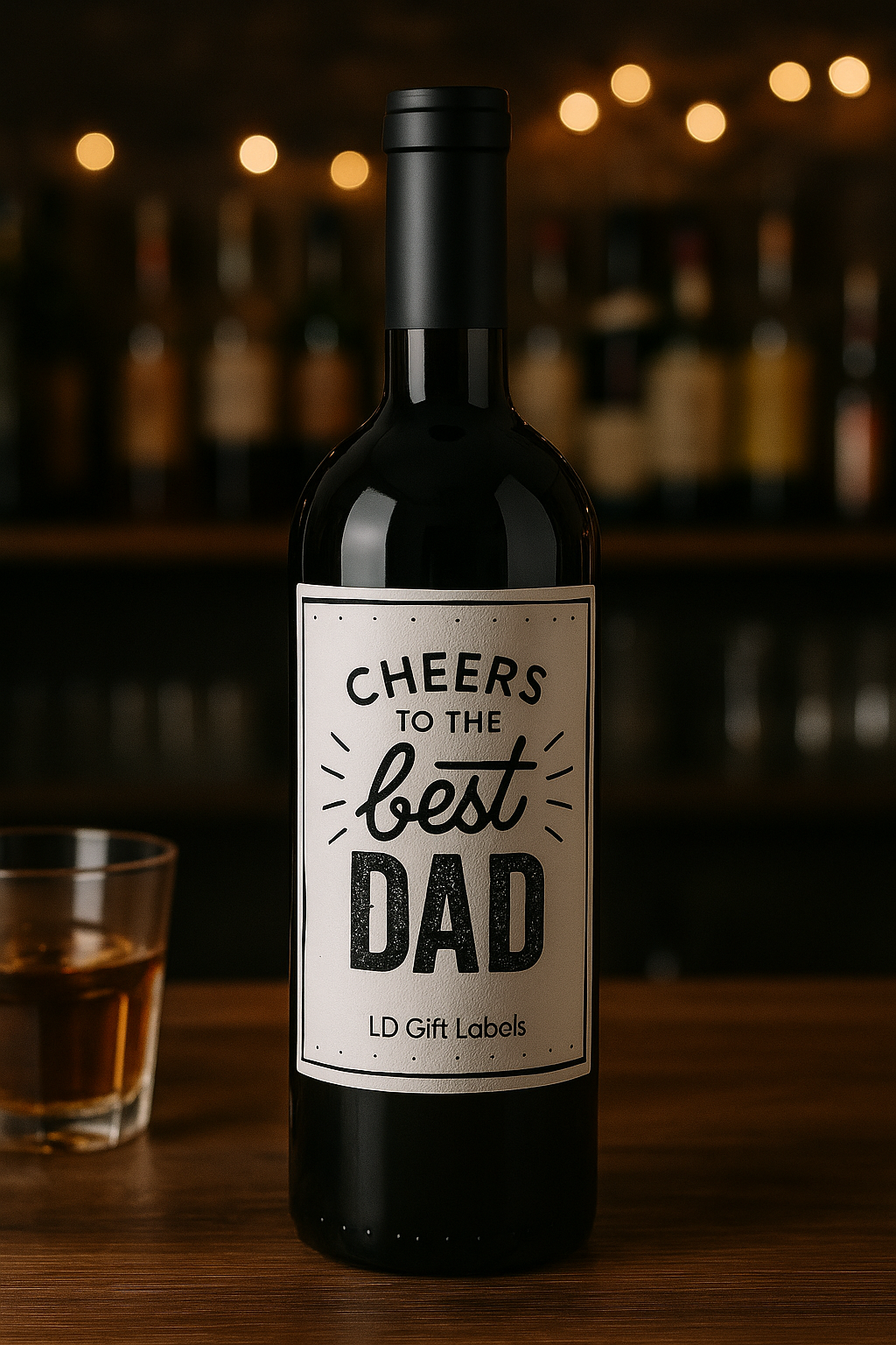 Stoere en stijlvolle giftlabel: 'Cheers to the Best Dad'.πβ¨
