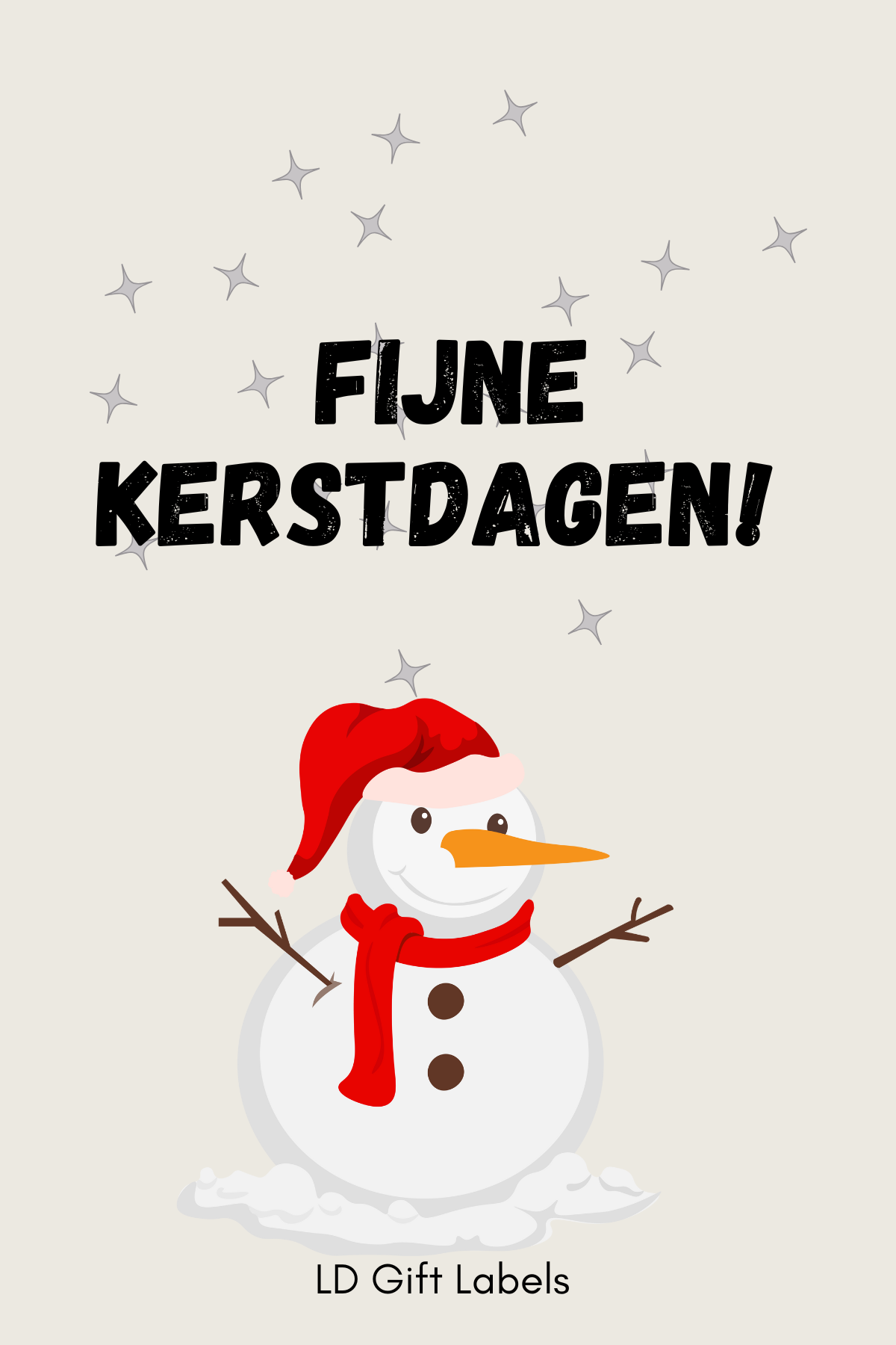 'Fijne Kerstdagen!' Wijnlabel πβ¨