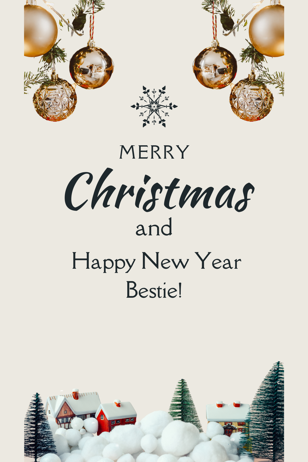 "Merry Christmas and Happy New Year Bestie!" Wijnlabel πβ¨