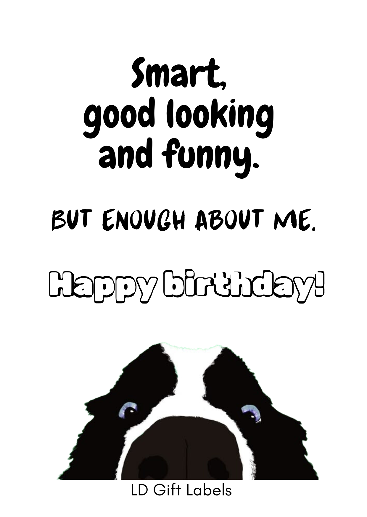 "Smart, Good Looking and Funny" Wijnlabel ππ·