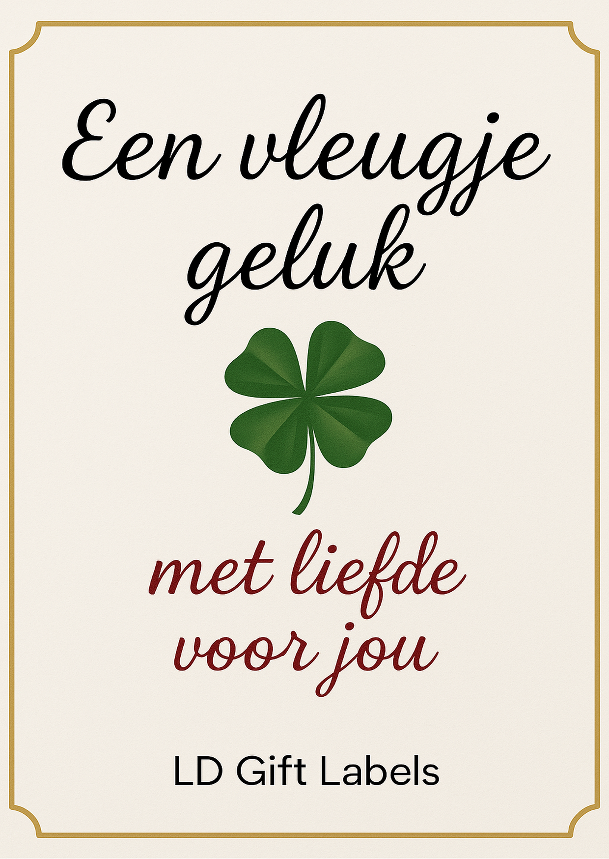 "Een vleugje geluk – met liefde voor jou" ❤️