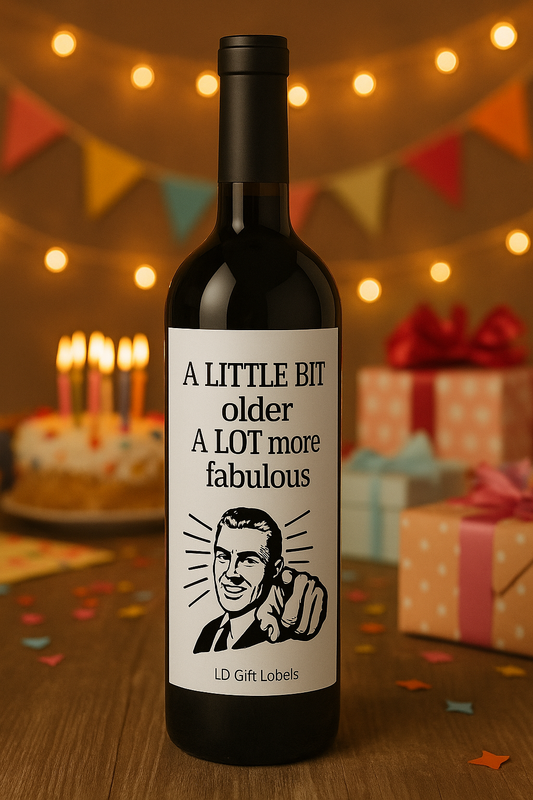 'A Little Bit Older, A Lot More Fabulous' Wijnlabel 🍷🎉