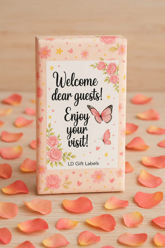 Welcome dear guests - Wijnlabel 🦋🌺