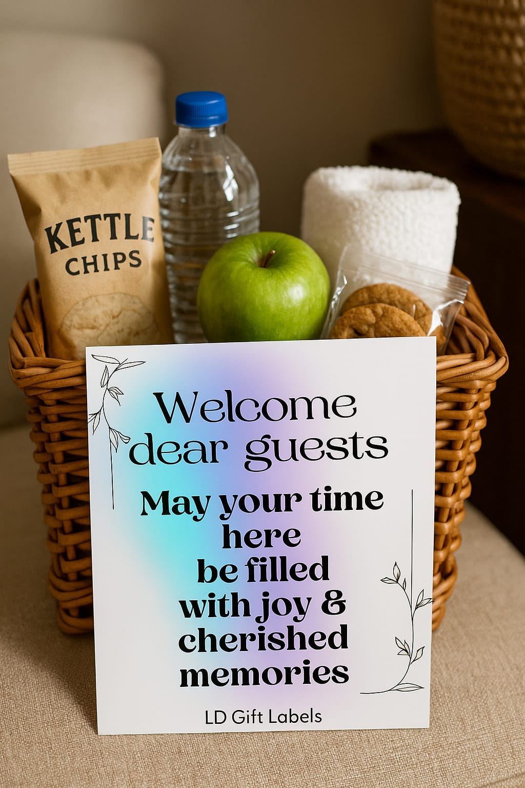 Welcome Dear Guests May your time here be filled with joy - Wijnlabel 🍷✨