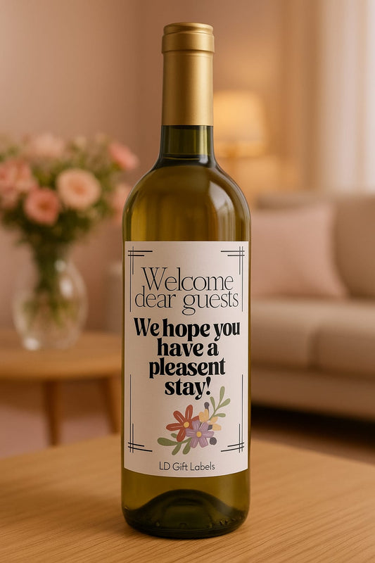 Welcome dear guests - Wijnlabel 🌸✨