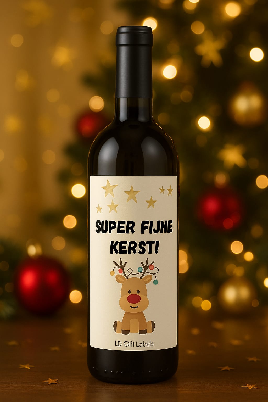"Super Fijne Kerst!" Wijnlabel