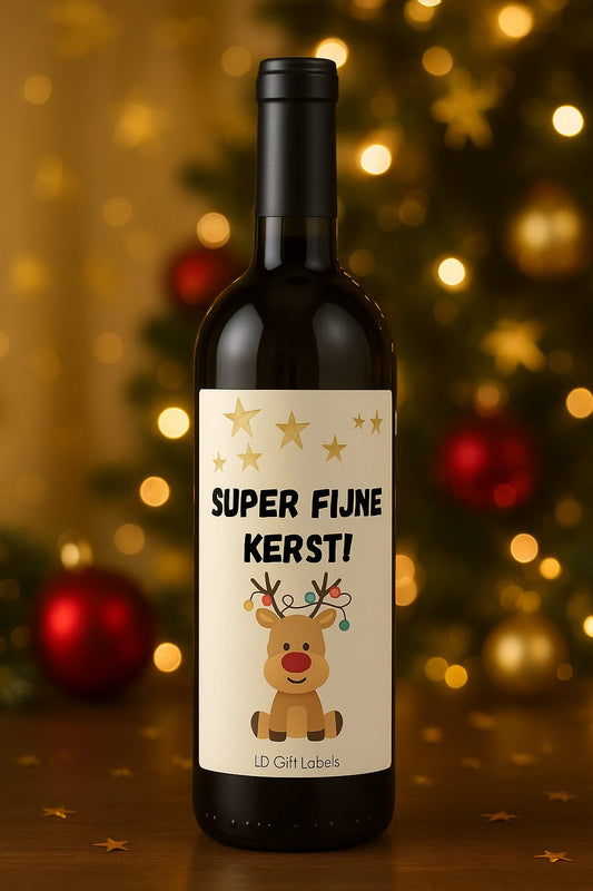"Super Fijne Kerst!" Wijnlabel
