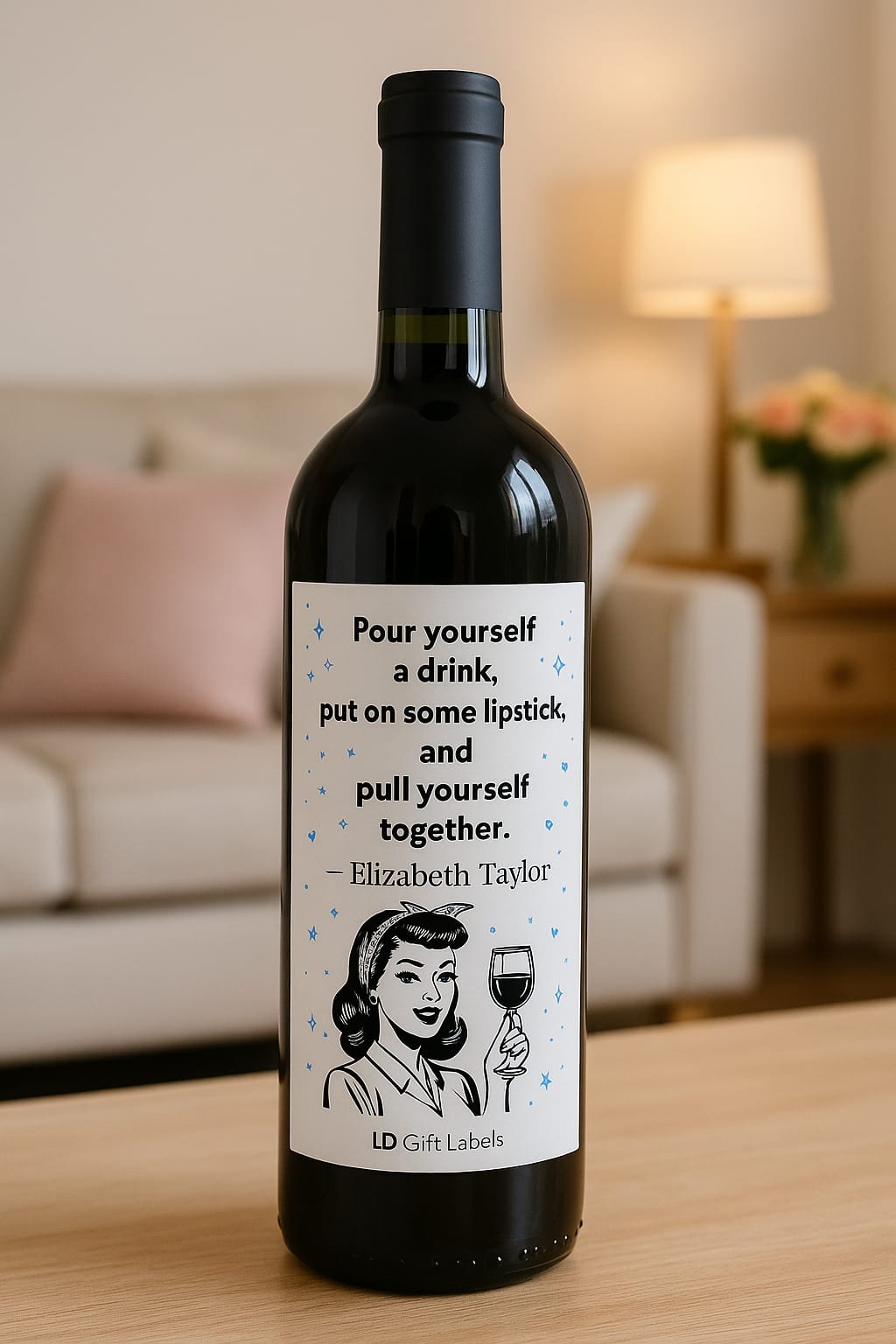"Pour Yourself a Drink" Wijnlabel 🍷💖