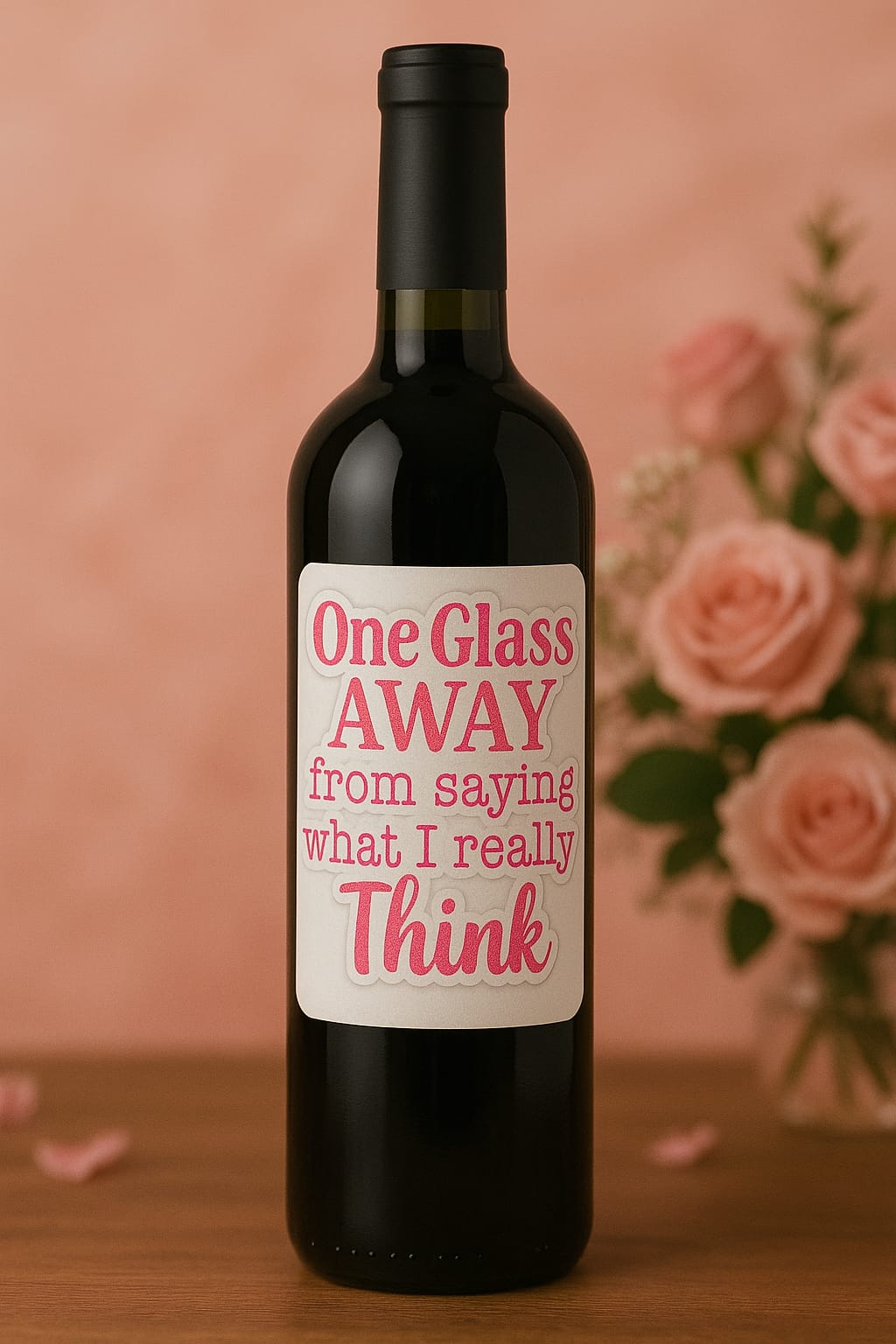 "One Glass Away From Saying What I Really Think" Wijnlabel 💫💘