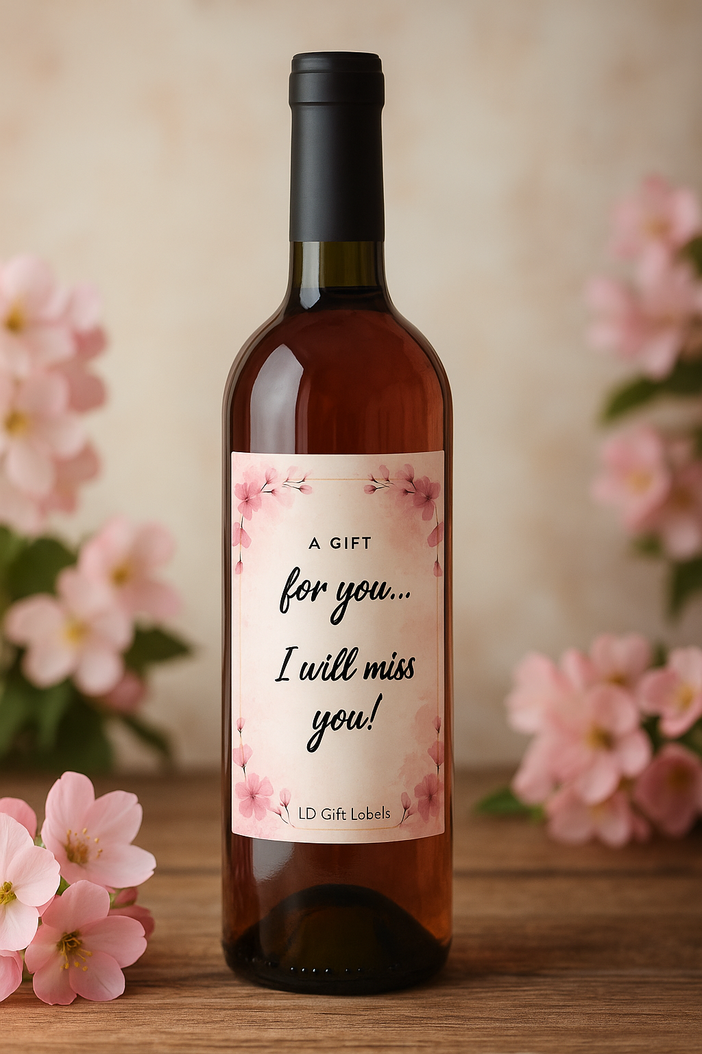 A Gift for You... I Will Miss You! Wijnlabel 🌸✨