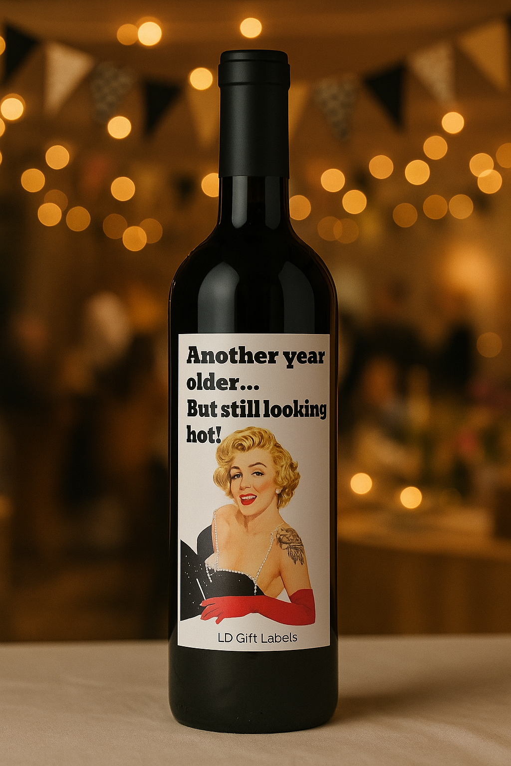 'Another Year Older... But Still Looking Hot!' Wijnlabel 💋✨