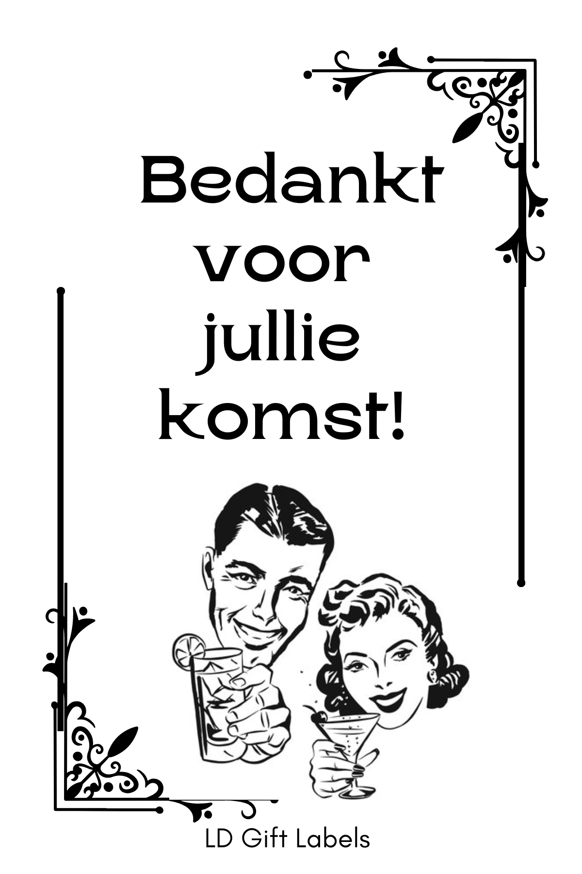 'Bedankt voor jullie komst!' Wijnlabel 🎉