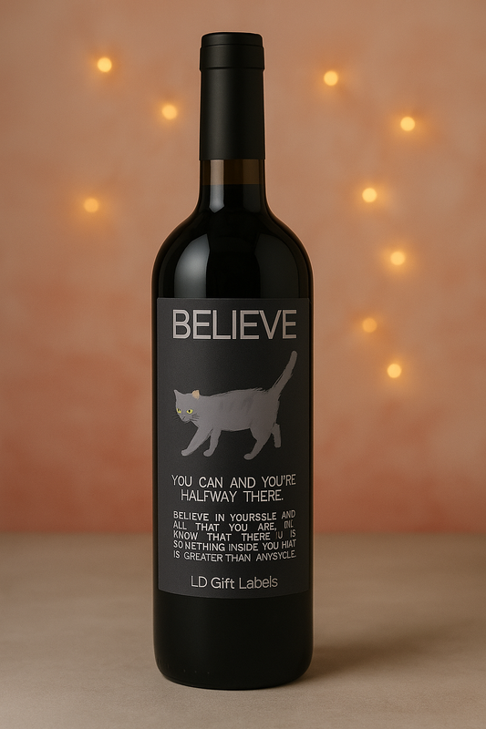 'Believe' Wijnlabel 🐾🌟