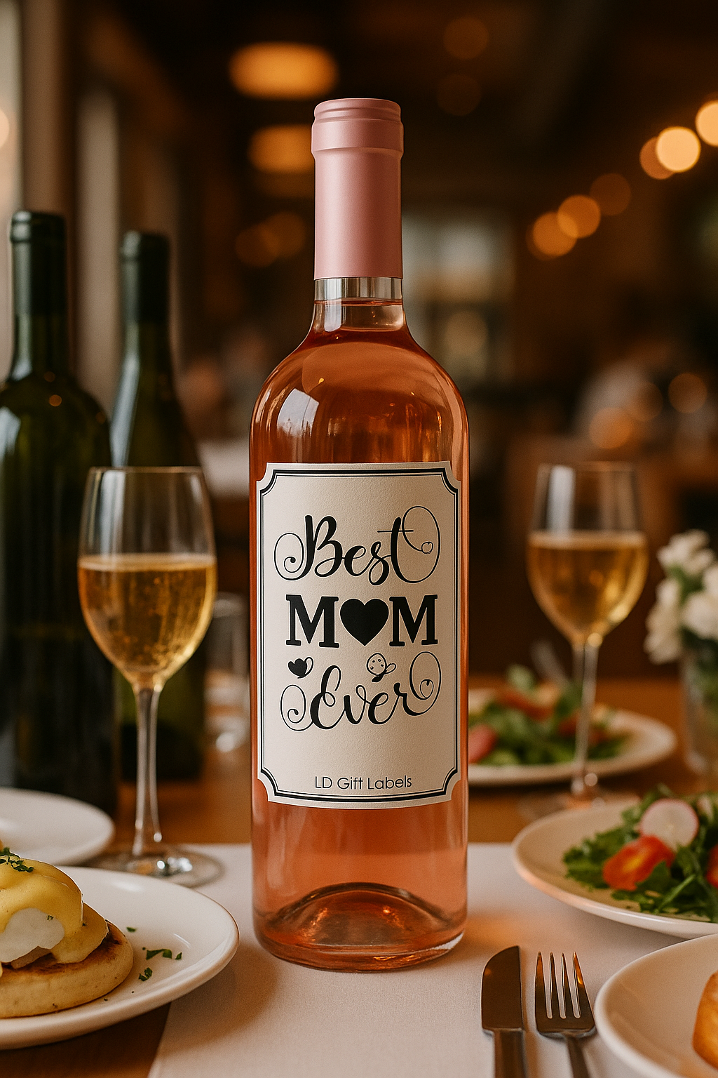 'Best Mom Ever' Wijnlabel 💝🌸