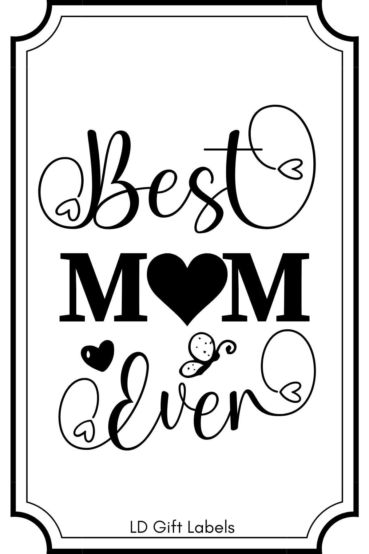 'Best Mom Ever' Wijnlabel 💝🌸