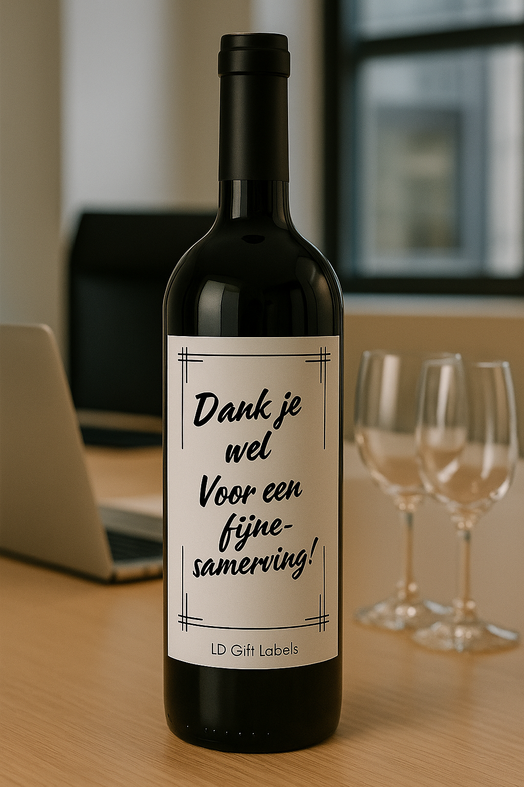 'Dank je wel voor een fijne samenwerking!' Wijnlabel ✨