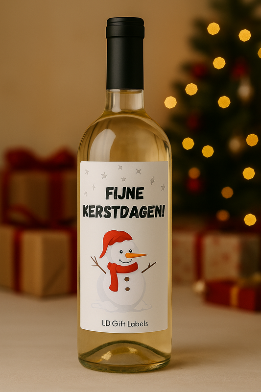 'Fijne Kerstdagen!' Wijnlabel 🎄✨