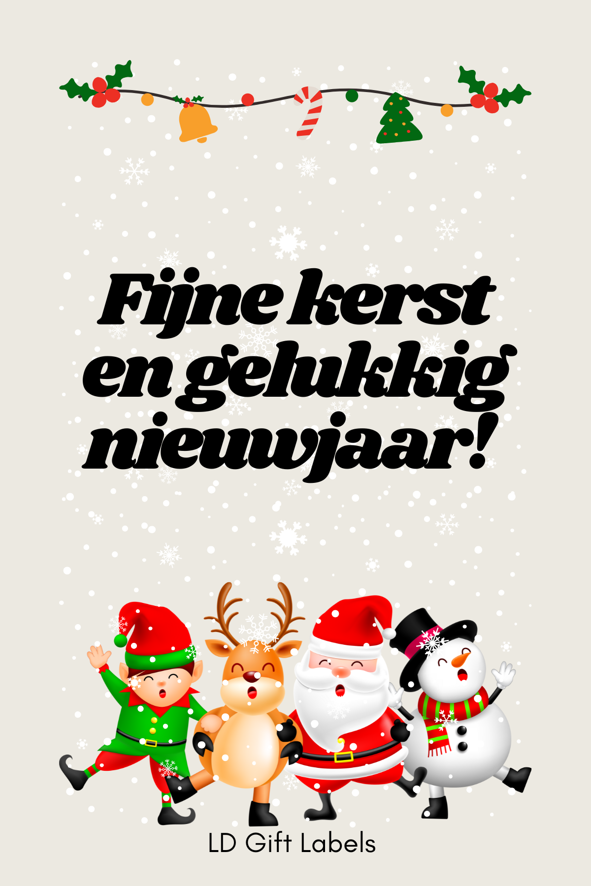 'Fijne Kerst en Gelukkig Nieuwjaar!' Wijnlabel 🎅✨