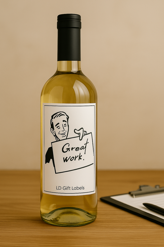 Stijlvolle giftlabel: 'Great Work!'.🌟🎁