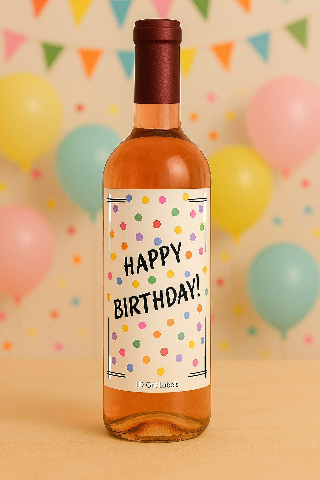'Happy Birthday!' Wijnlabel 🥂✨