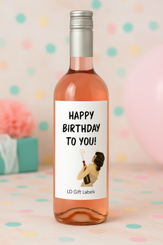 'Happy Birthday to You!' Wijnlabel 🥂✨