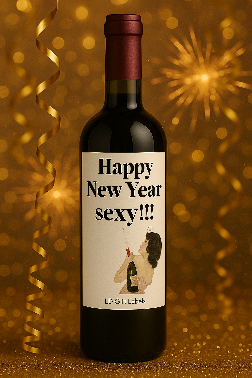 "Happy New Year Sexy!!!" Wijnlabel 🥂🎉✨