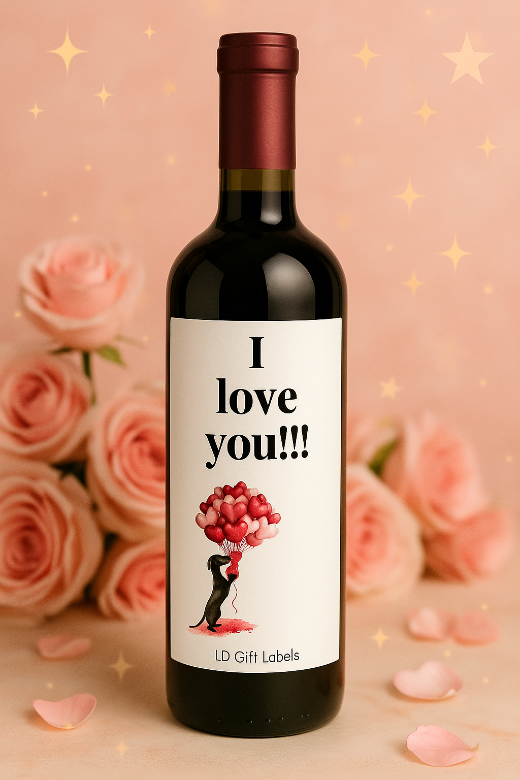 "I Love You" Wijnlabel ❤️🐾