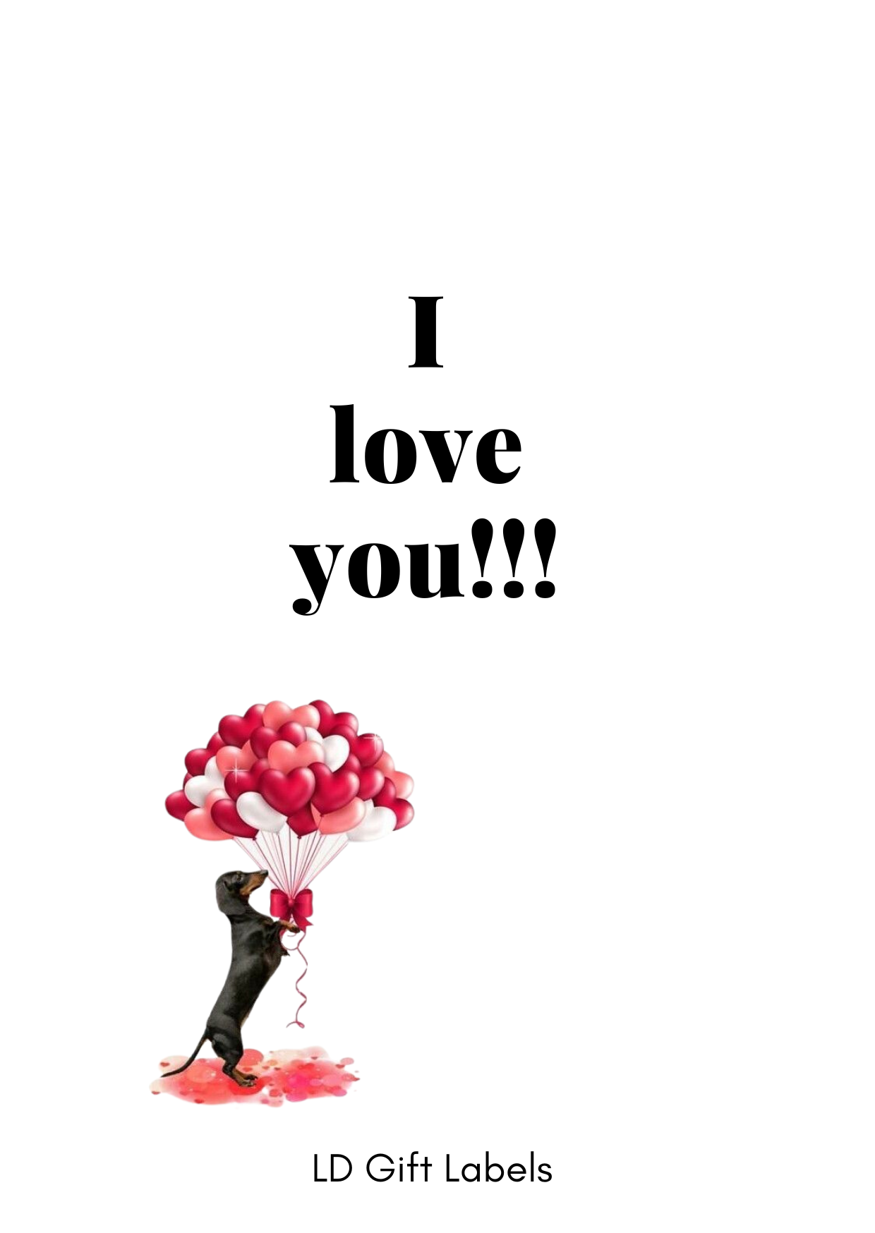 "I Love You" Wijnlabel ❤️🐾