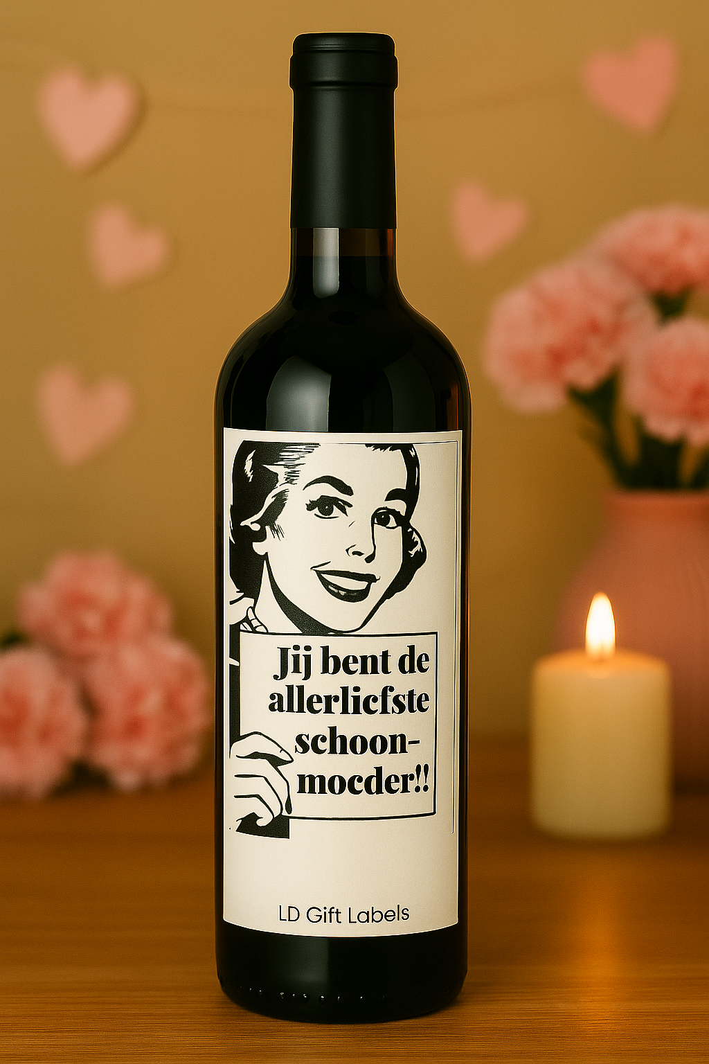 Unieke en persoonlijke wijnlabel "Voor de allerliefste schoonmoeder!" 💖🎁