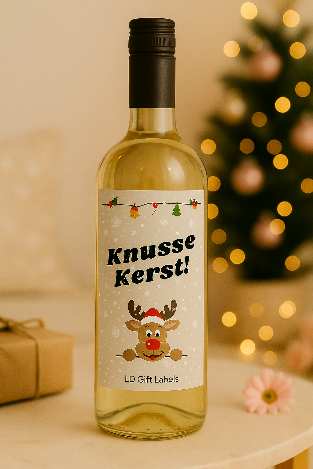 "Knusse Kerst!" Wijnlabel 🎄🍷