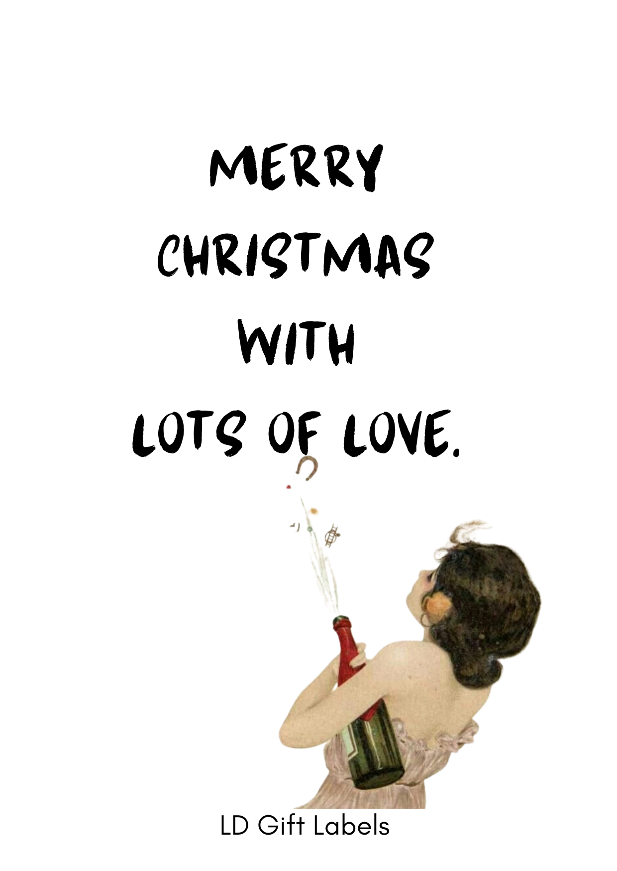 "Merry Christmas with Lots of Love" Wijnlabel 🍷🎄❤️
