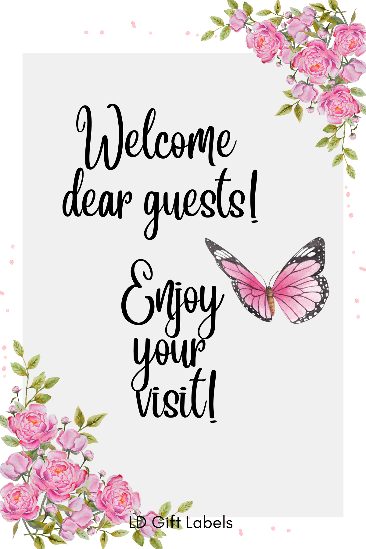 Welcome dear guests - Wijnlabel 🦋🌺