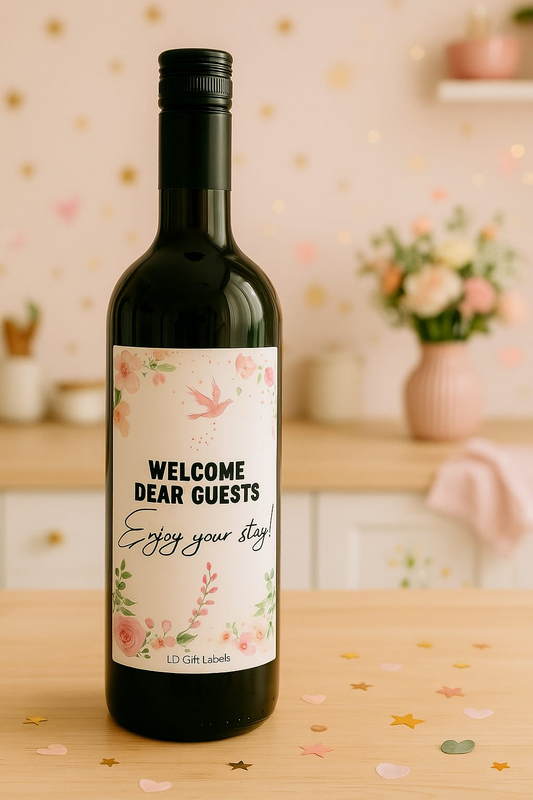 Welcome dear guests - Wijnlabel 🌸🕊️