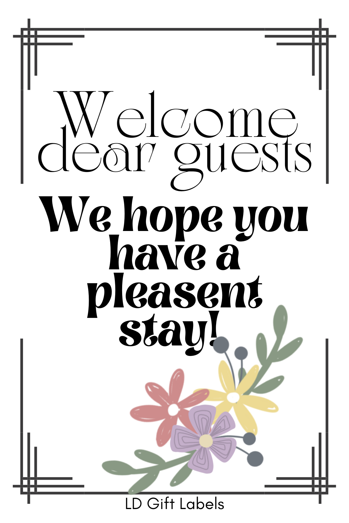 Welcome dear guests - Wijnlabel 🌸✨