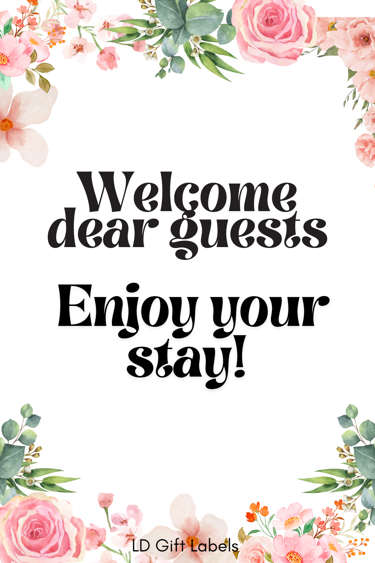 Welcome dear guests - Wijnlabel 🌸✨