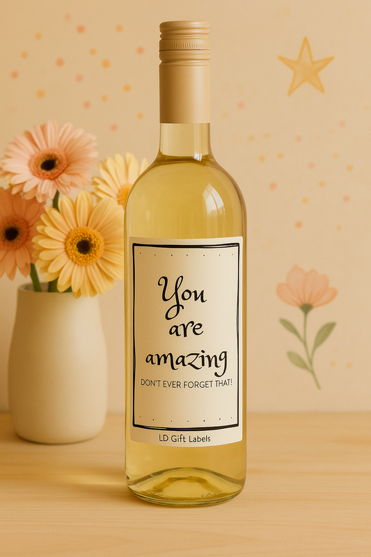 You Are Amazing! Don't Ever Forget That! - Wijnlabel 🌟