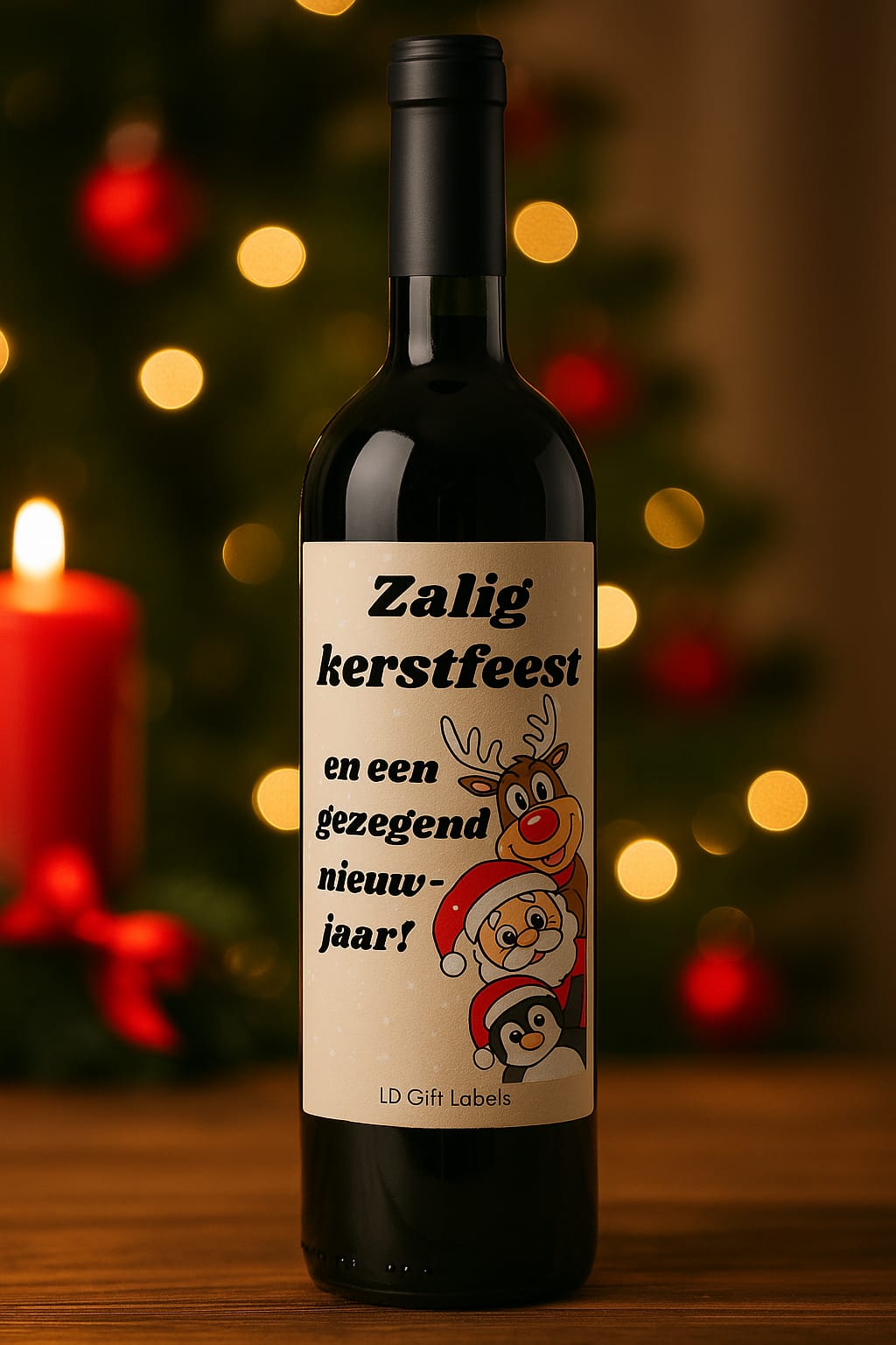 Zalig Kerstfeest en een Gezegend Nieuwjaar - Wijnlabel 🎄✨